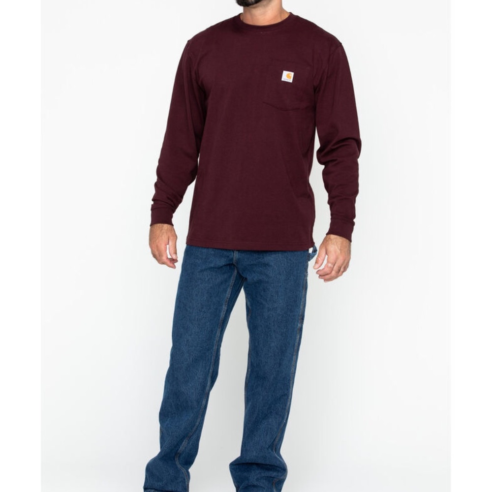 HP💝Carrhart Heavyweight long sleeve tee  in Port - Picture 2 of 4